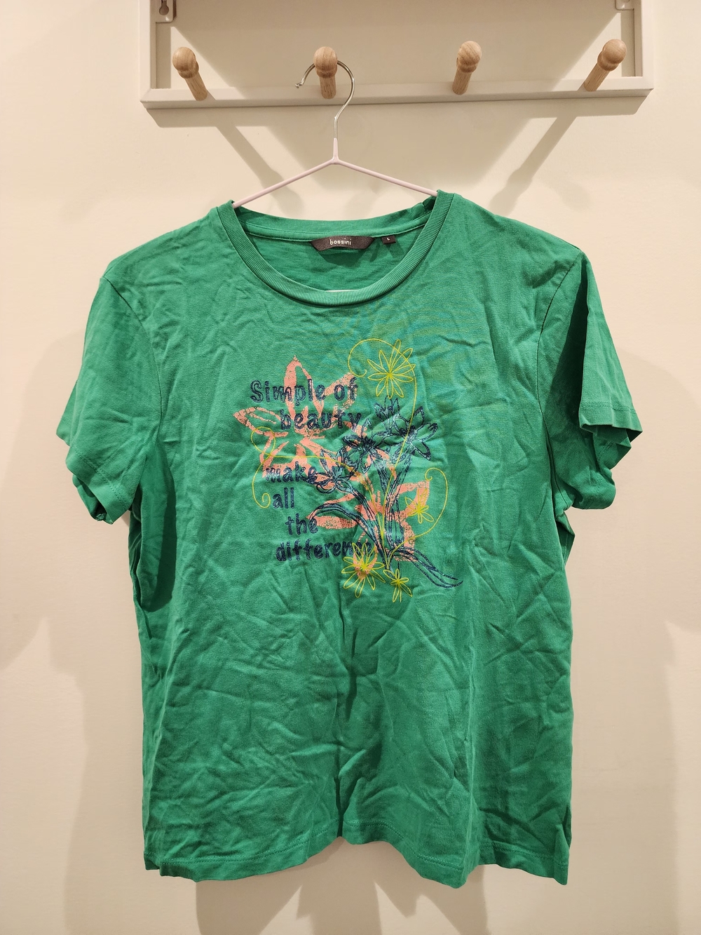 Bossini Green Floral Graphic Short-Sleeve Tee